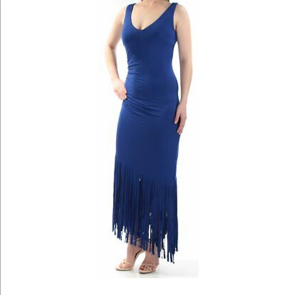 INC Deep Twilight Blue Fringe Dress
